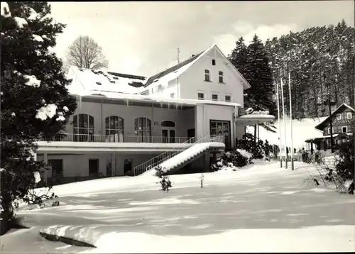 Ak Oybin in Sachsen, FDGB Casino im Winter