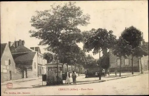 Ak Cérilly Allier, Place Peron