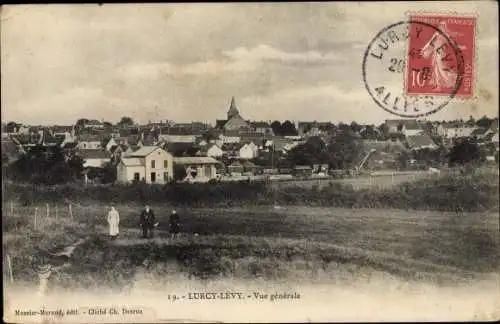 Ak Lurcy Lévy Allier, Vue générale