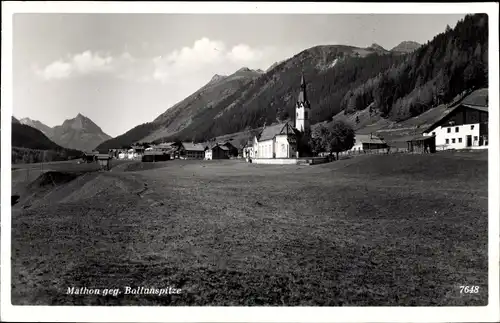 Ak Mathon Kt. Graubünden Schweiz, Blick gegen Ballunspitze