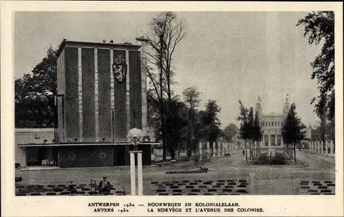 Ak Antwerpen Anvers Flandern, La Norvège et l'Avenue des Colonies, Weltausstellung 1930