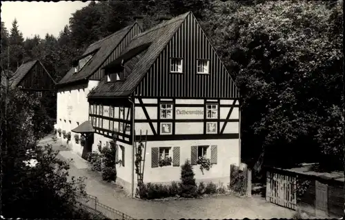 Ak Kleinhennersdorf Gohrisch in Sachsen, Waldidyll Liethenmühle, Gastwirtschaft