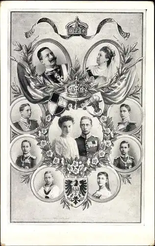 Ak Deutsches Kronprinzenpaar, Kronprinz Wilhelm von Preußen, Cecilie, Kaiserpaar
