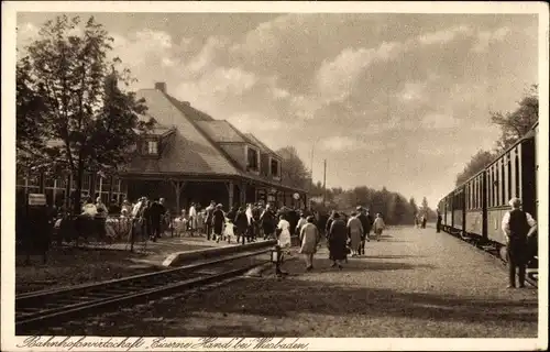 Ak Wehen Taunusstein im Rheingau Taunus Kreis, Bahnhof, Bahnhofswirtschaft Eiserne Hand, Inh. Kraft