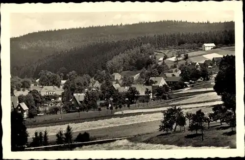 Ak Hetzdorf Halsbrücke Mittelsachsen, Blick auf den Ort, Wald