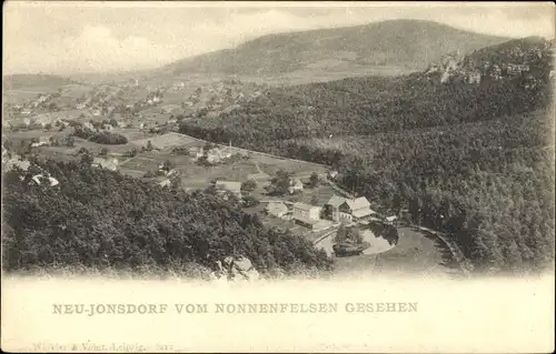 Ak Jonsdorf in Sachsen, Ort vom Nonnenfelsen, Wald