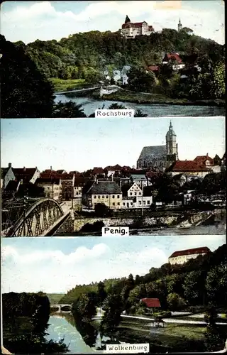 Ak Rochsburg Lunzenau in Sachsen, Penig, Wolkenburg, Schloss, Kirche