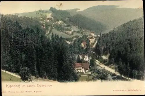 Ak Kipsdorf Altenberg im Erzgebirge, Blick ins Tal mit Ort