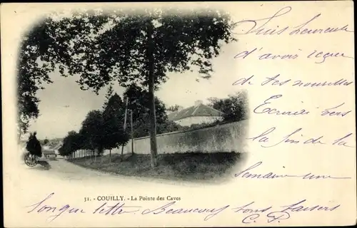 Ak Couilly Seine et Marne, La Pointe des Caves, arbres