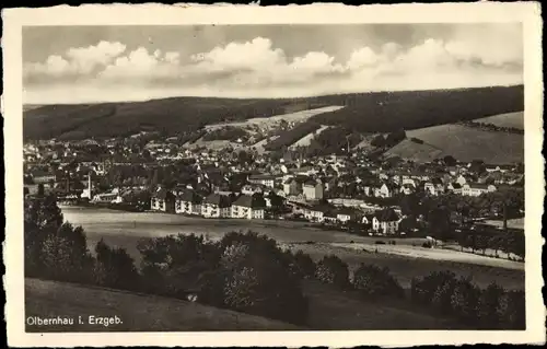 Ak Olbernhau im Erzgebirge Sachsen, Panorama vom Ort