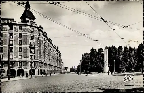 Ak Tourcoing Nord, Rue et Monument Dron