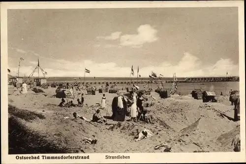 Ak Timmendorfer Strand in Ostholstein, Strandpartie, Strandkörbe