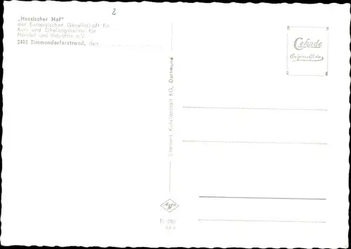 Ak Timmendorfer Strand in Ostholstein, Hessischer Hof der Europ. Ges. f. Kur und Erholungsheime