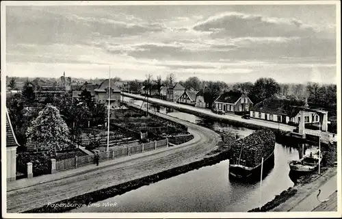 Ak Papenburg im Emsland, Wiek, Binnenschiffe, Holztransport