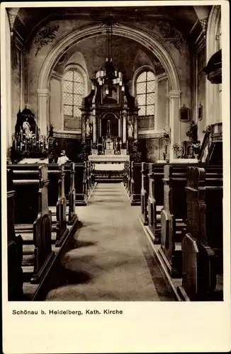 Ak Schönau im Odenwald, Katholische Kirche, Blick auf den Altar