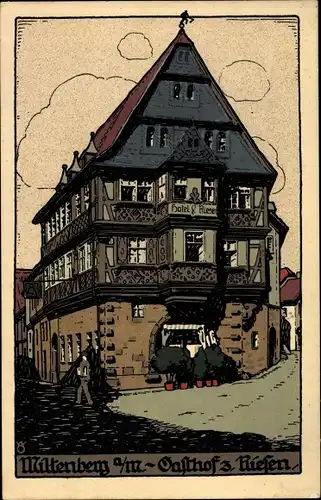 Steindruck Ak Miltenberg in Unterfranken Bayern, Gasthof zum Riesen, ehemals Fürstenberge