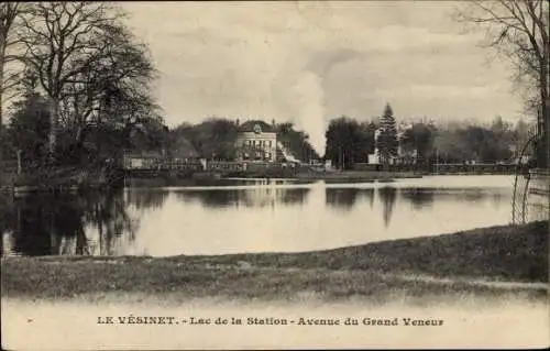 Ak Le Vésinet Yvelines, Lac de la Station, Avenue du Grand Veneur