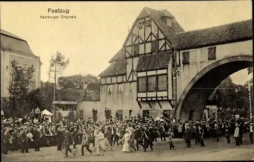 Ak Hamburg, 16. Deutsches Bundesschießen 1909, Festzug, Hamburger Originale