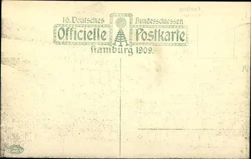 Ak Hamburg, 16. Deutsches Bundesschießen 1909, Festzug, Erntewagen