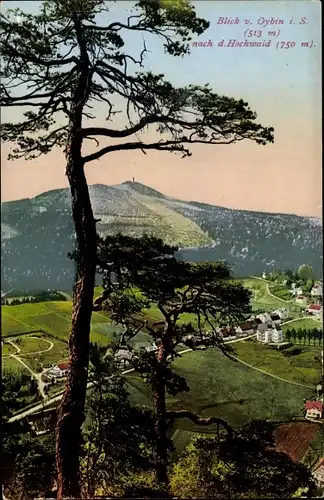 Ak Oybin in Sachsen, Blick vom Berg nach dem Hochwald