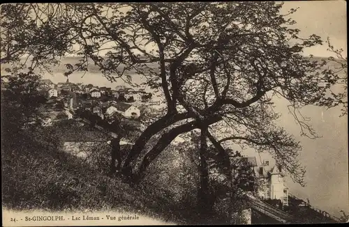 Ak Saint Gingolph Kt. Wallis Schweiz, Lac Léman, vue générale