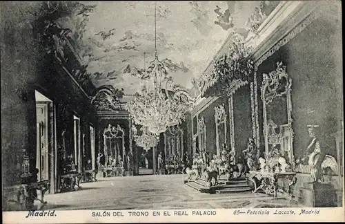 Ak Madrid Spanien, Salon del Trono en el Real Palacio