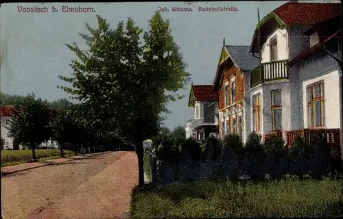 Ak Vossloch Bokholt Hanredder in Schleswig Holstein, Hotel Vossloch, Bahnhofstraße