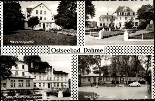 Ak Dahme in Ostholstein, Haus Seefrieden, Am Ehrenmal, DRK Müttererholungsheim, Haus Mumm Stübler