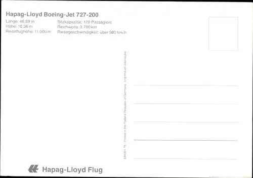 Ak Hapal Lloyd Boeing Jet 727-200, Passagierflugzeug, D-AHLT