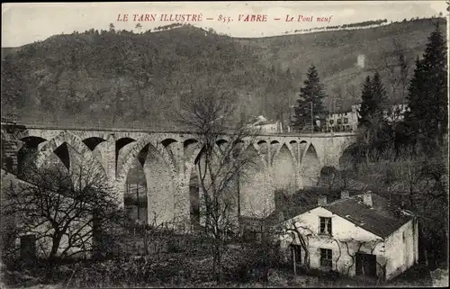 Ak Vabre Tarn, Le Pont neuf, maison