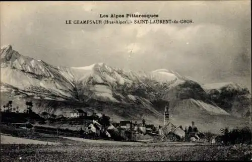 Ak Le Champsaur Saint Laurent du Cros Hautes Alpes, Vue générale