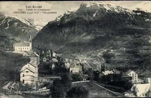 Ak Orcières Hautes Alpes, Vue générale