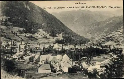 Ak Chateau Ville Vieille Hautes Alpes, Vue générale