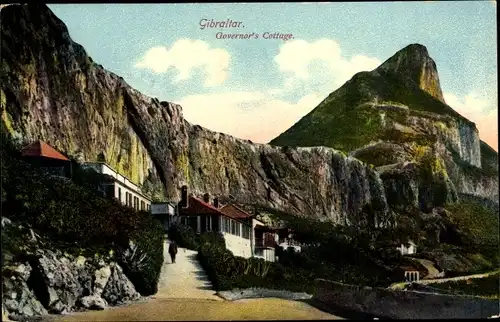 Ak Gibraltar, Governor's Cottage, exterior view, rock