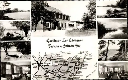 Ak Fargau Pratjau in Schleswig Holstein, Gasthaus zur Edeltanne, Uferpartie am Selenter See