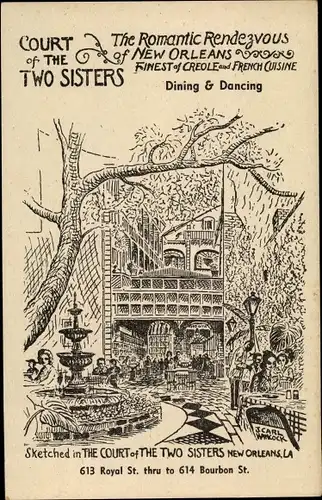 Künstler Ak New Orleans Louisiana USA, Court of the Two Sisters