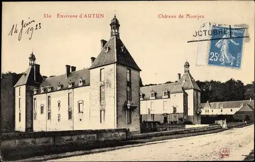 Ak Autun Saône et Loire, Château de Montjeu, vue générale, rue