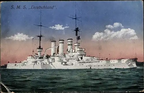 Ak Deutsches Kriegsschiff, SMS Deutschland, Kaiserliche Marine