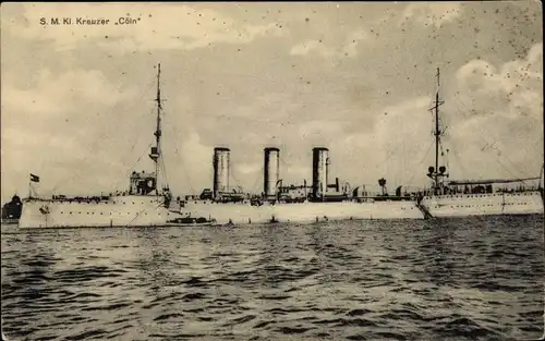 Ak Deutsches Kriegsschiff, SMS Köln, Kleiner Kreuzer, Kaiserliche Marine