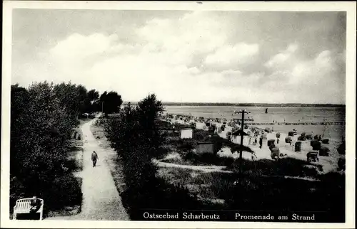 Ak Scharbeutz in Ostholstein, Promenade am Strand