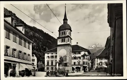 Ak Altdorf Kt. Uri Schweiz, Der Tellsplatz