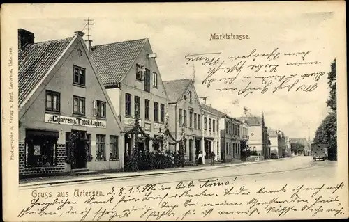 Ak Uetersen in Schleswig Holstein, Marktstraße, Zigarren und Tabaklager
