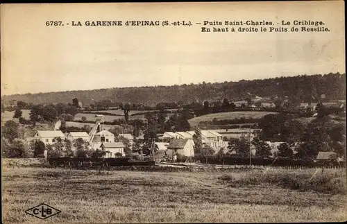 Ak Garenne d'Eppinac Saône et Loire, Puits Saint Charles, Le Criblage, Puits de Ressille, prairie