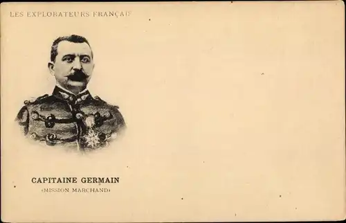 Ak Capitaine Germain, Mission Marchand, Explorateurs Francais