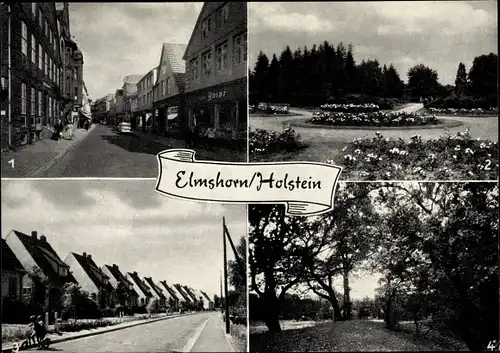 Ak Elmshorn Schleswig Holstein, Königstraße, Rosengarten, Mommsenstraße, Schwedenschanze