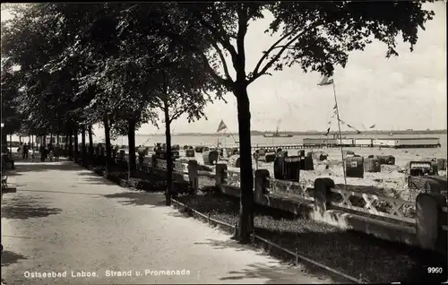 Ak Laboe Probstei Ostsee, Strand und Promenade