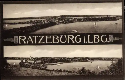 Ak Ratzeburg im Herzogtum Lauenburg, Panorama vom Ort