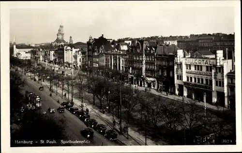 Ak Hamburg Mitte St. Pauli, Spielbudenplatz, Zillertal, Straßenbahn