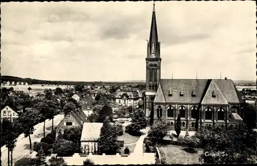 Ak Grüna in Sachsen, Kirche, Blick über die Dächer der Stadt