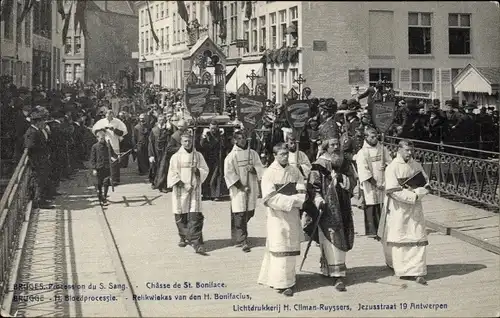 Ak Bruges Brügge Flandern Westflandern, Procession du S. Sang